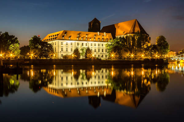 Pologne Wroclaw nuit